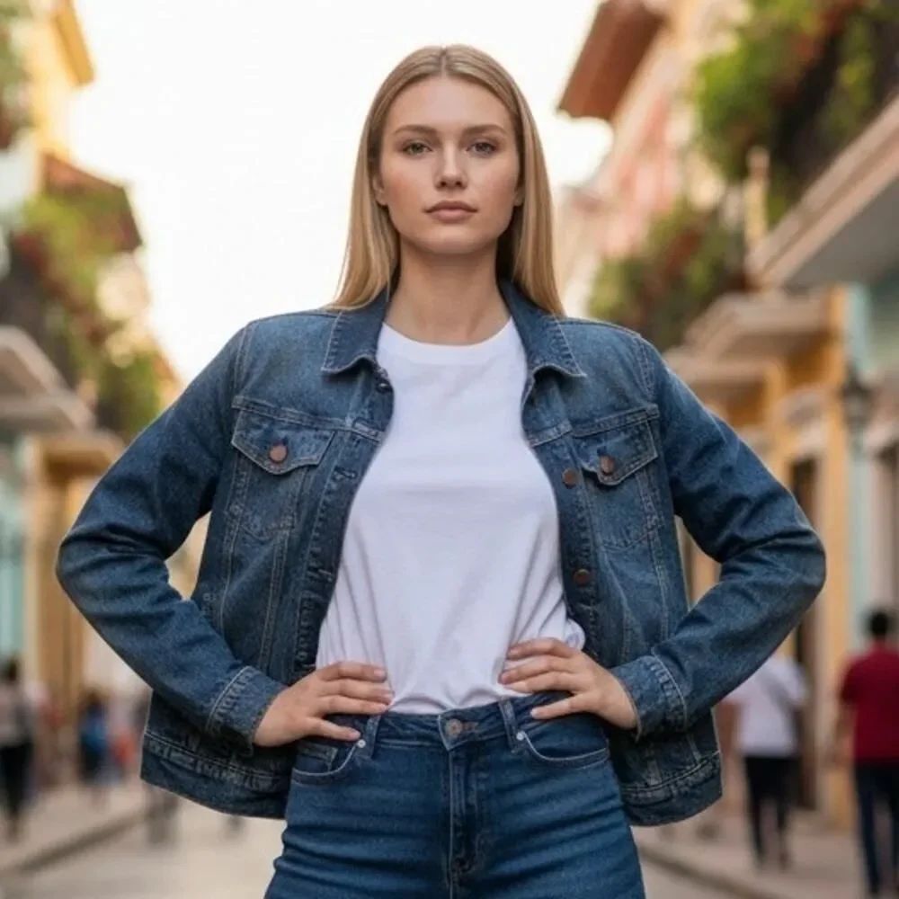 Chic A.N.A. Women's Dark Blue Denim Jacket - Size XXL WOW!!